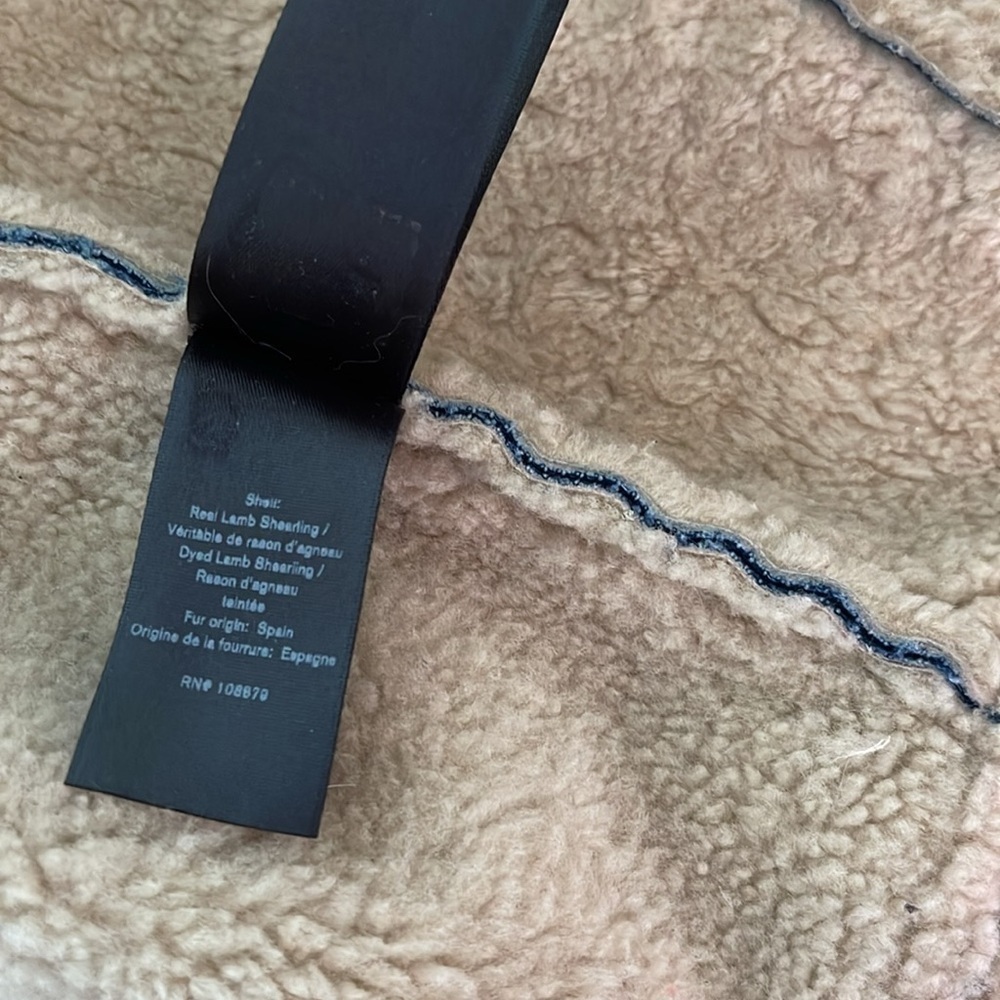 Rag & Bone shearling and denim jacket 100% real shearling internal and external - Picture 11 of 14